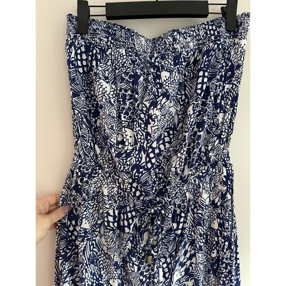 Lilly Pulitzer for target strapless jumpsuit with fish print - Picture 2 of 8
